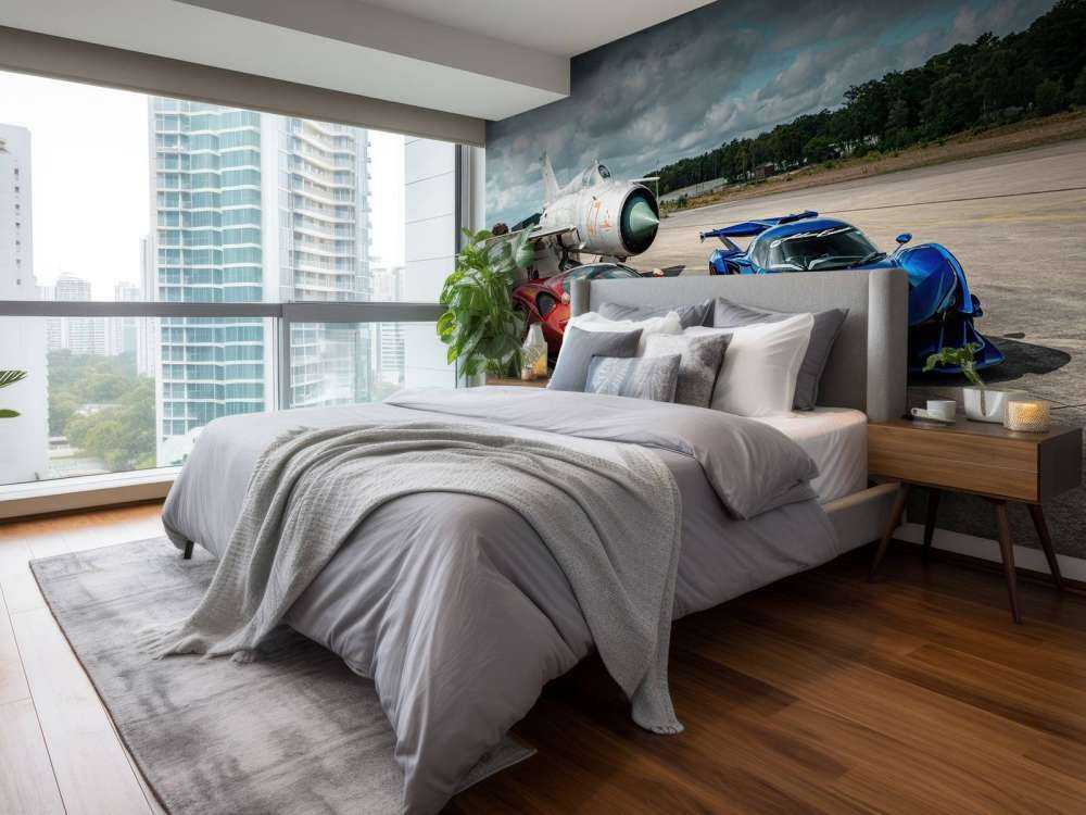 Superauta przy myśliwcu