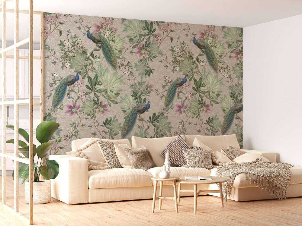 Pawie ogrodowe w stylu vintage - kremowe