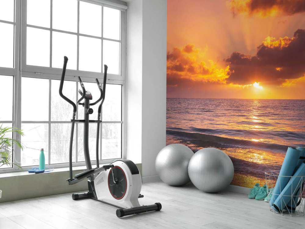 Piękny pomarańczowy zachód słońca