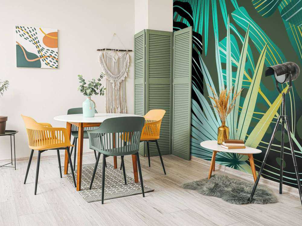 Panorama tropikalnych liści