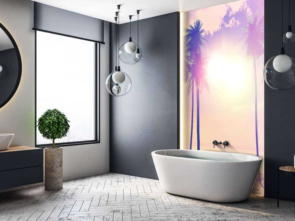 Vintage palmy i ocean