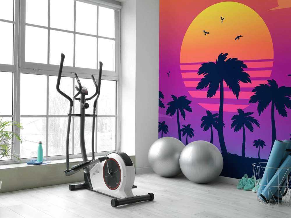 Ilustracja przedstawiająca zachód słońca