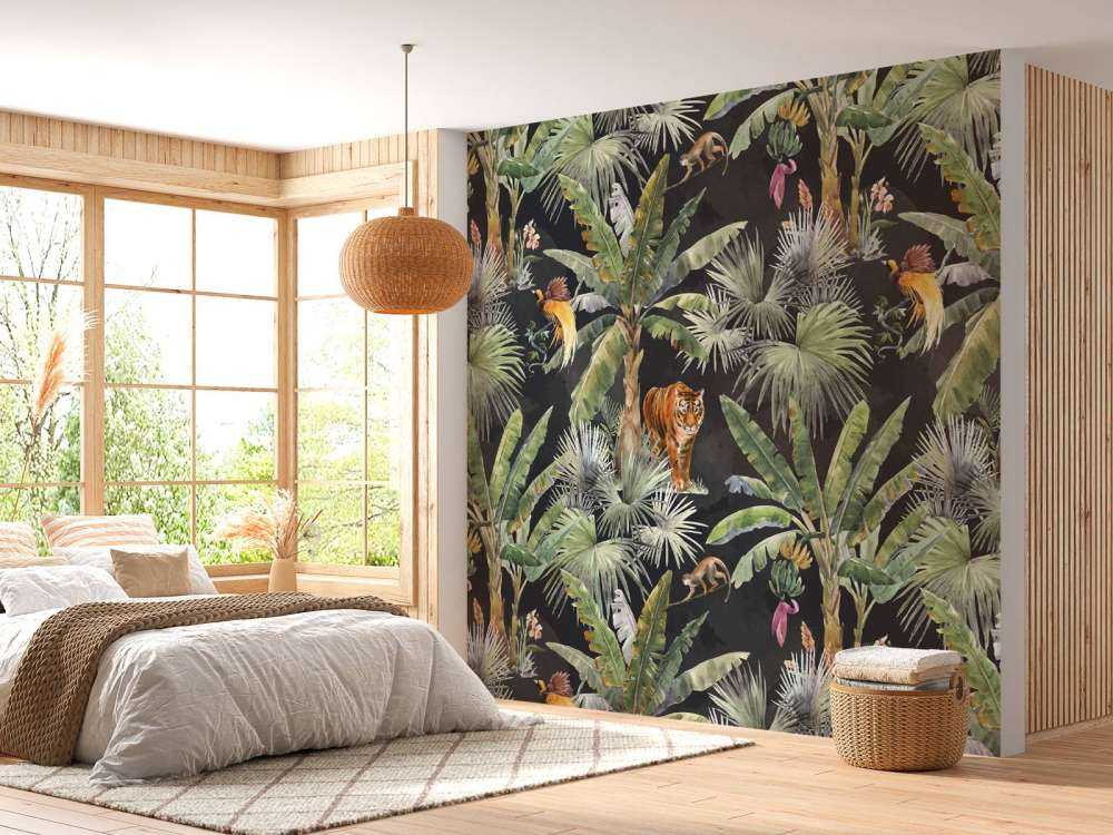 Palmy i zwierzęta z dżungli