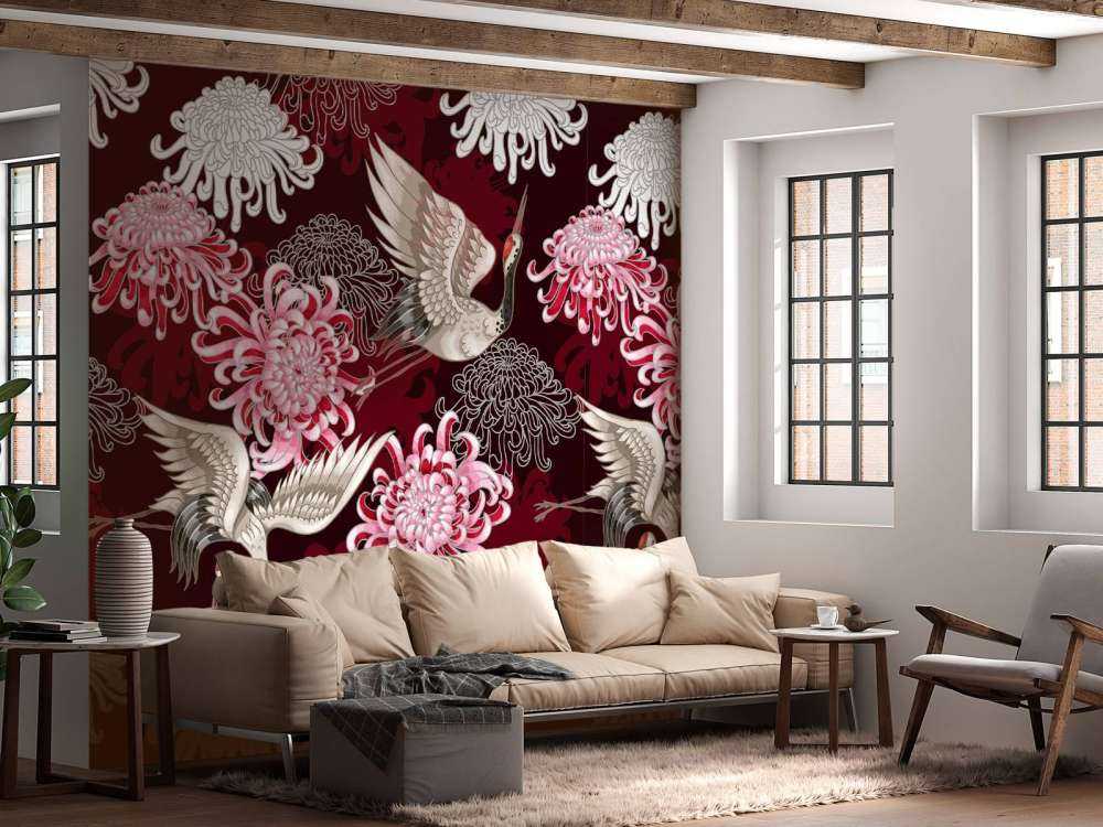 Wzór żurawia różowy