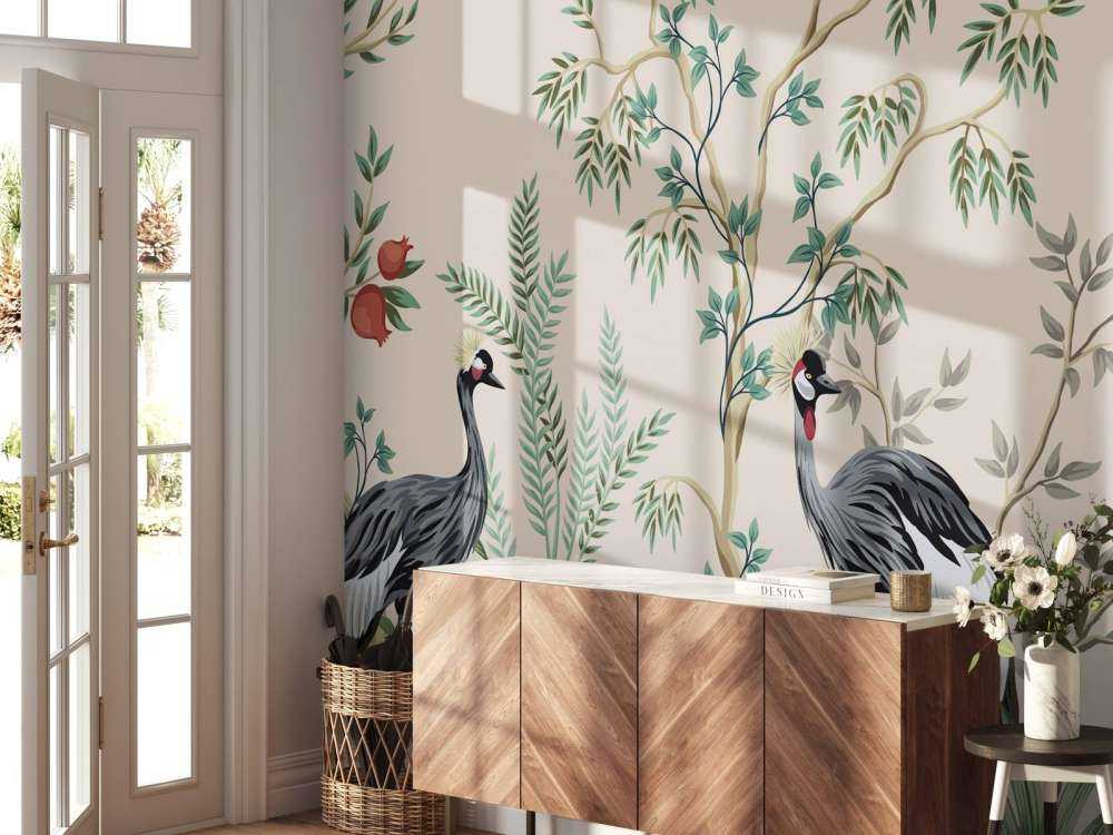 Ilustracja przedstawiająca żurawie