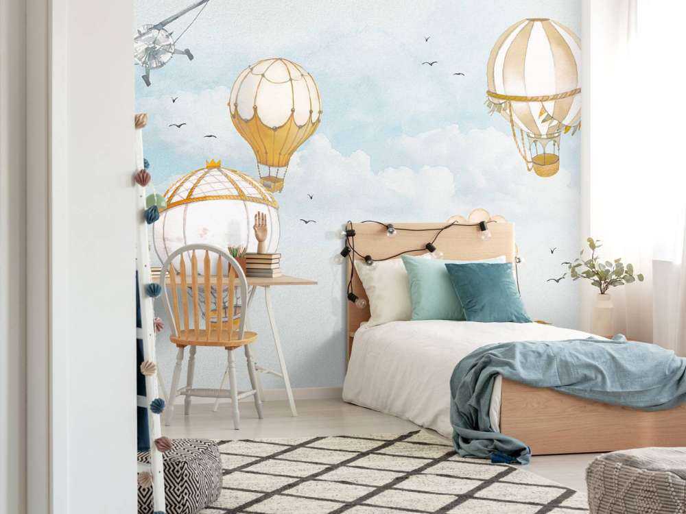 Balony na gorące powietrze akwarela