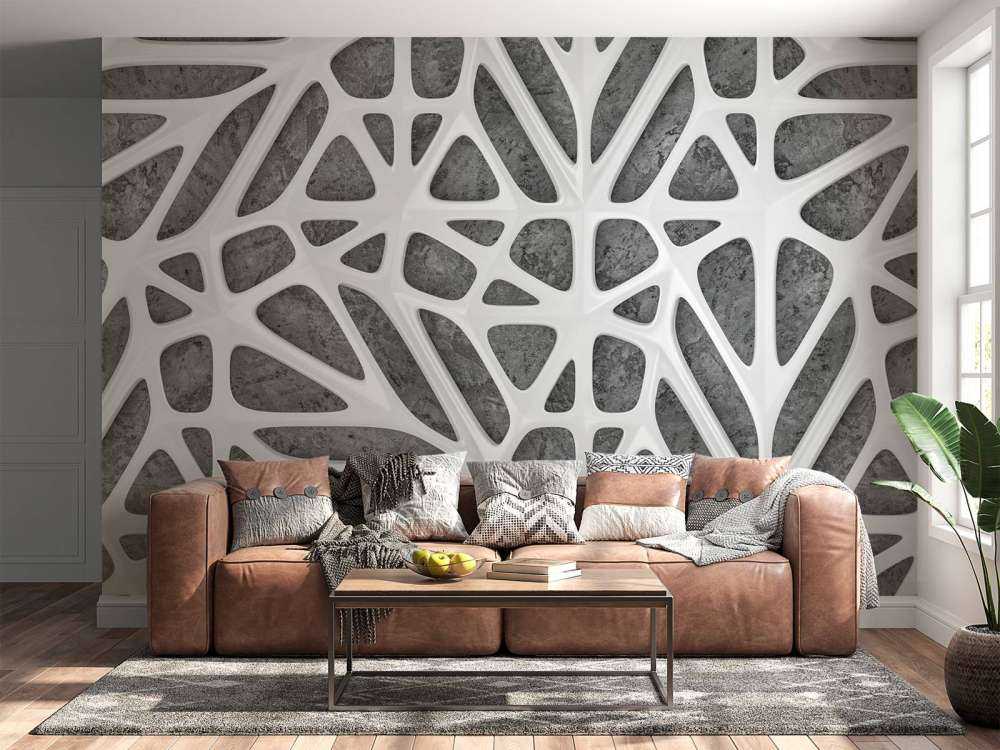 Biały wzór na betonie