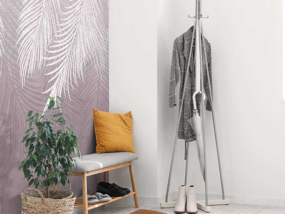 Liście palmowe na betonie