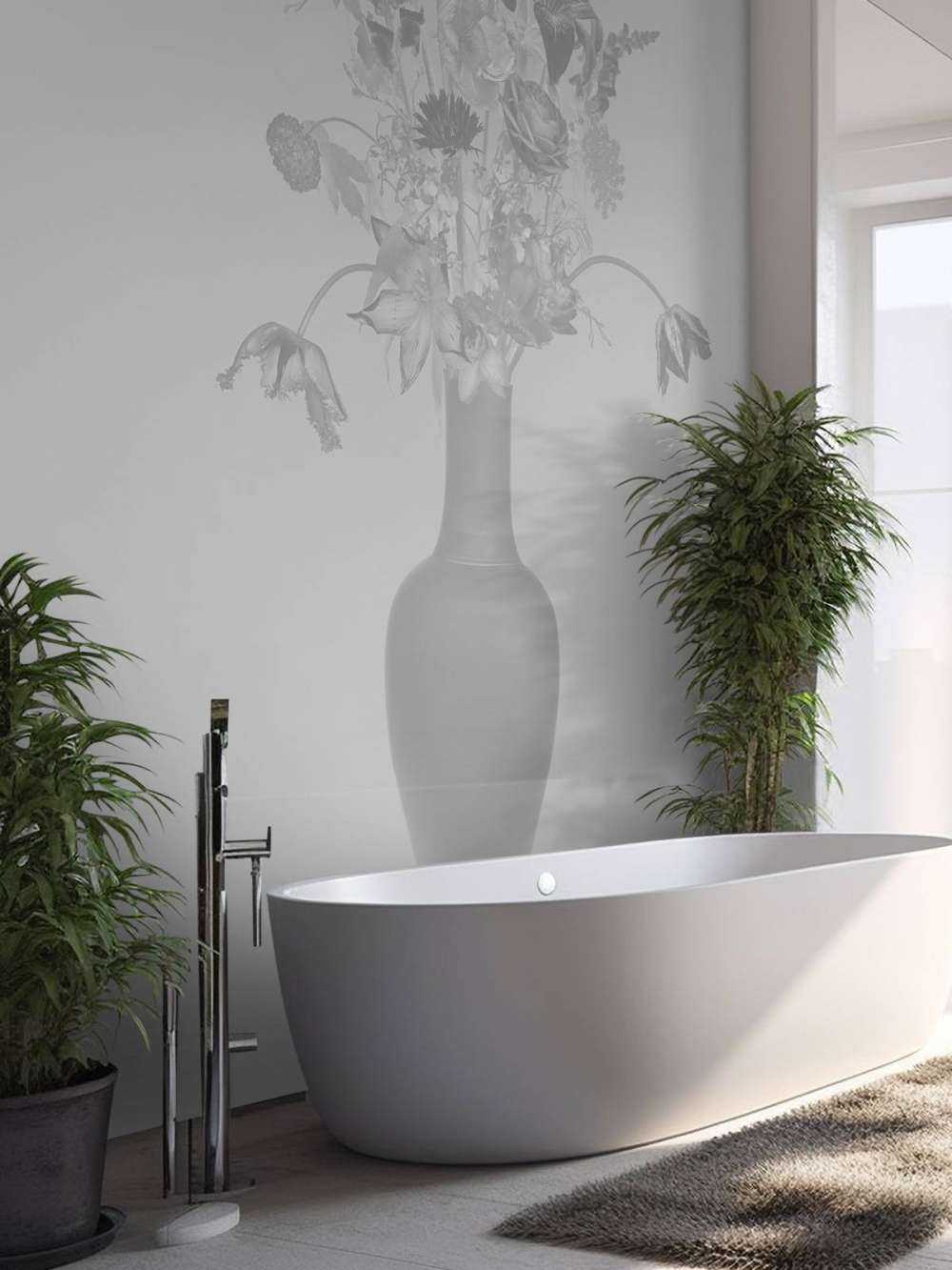 Obfity bukiet kwiatów czarny i biały