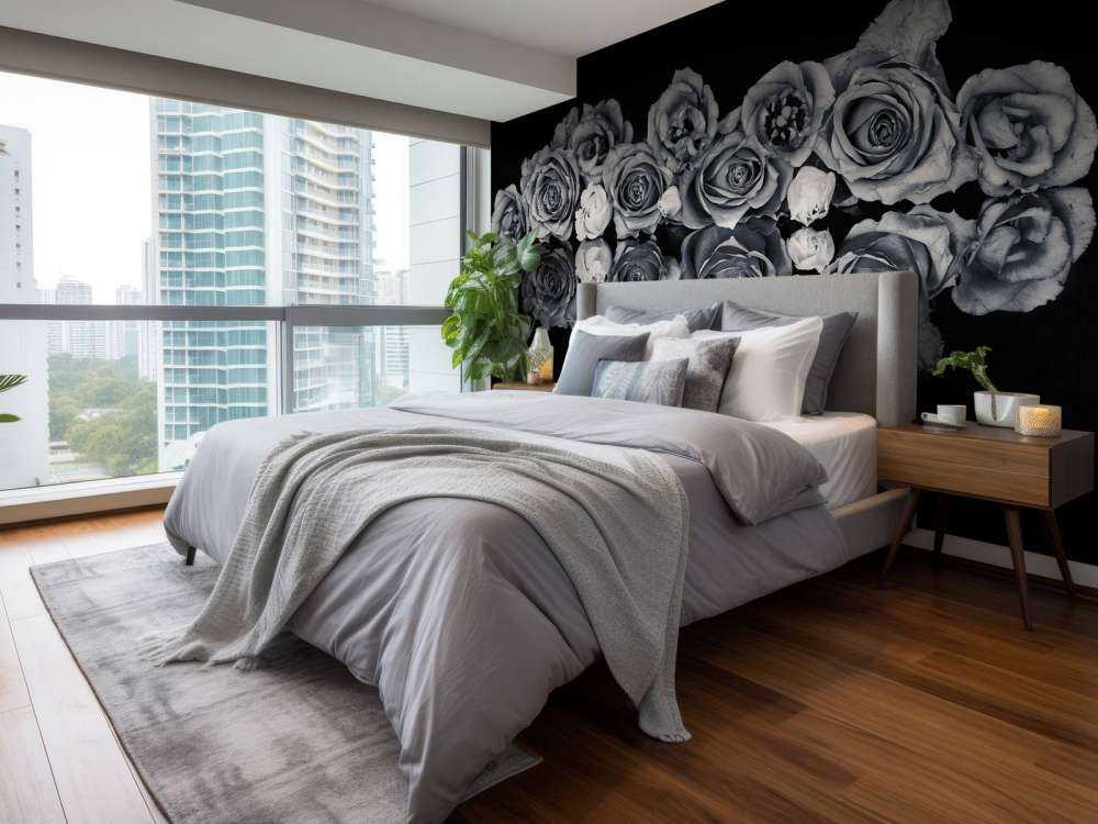 Bukiet róż czarny i biały