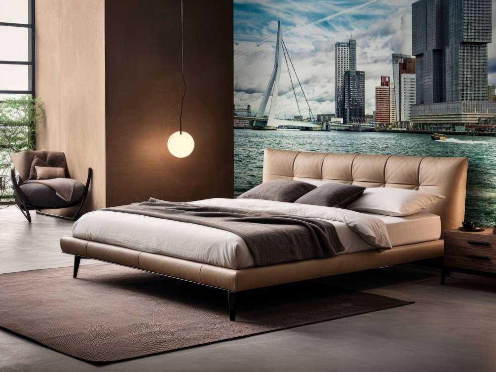 Skyline Rotterdam z widokiem na Kop van Zuid w kolorze 