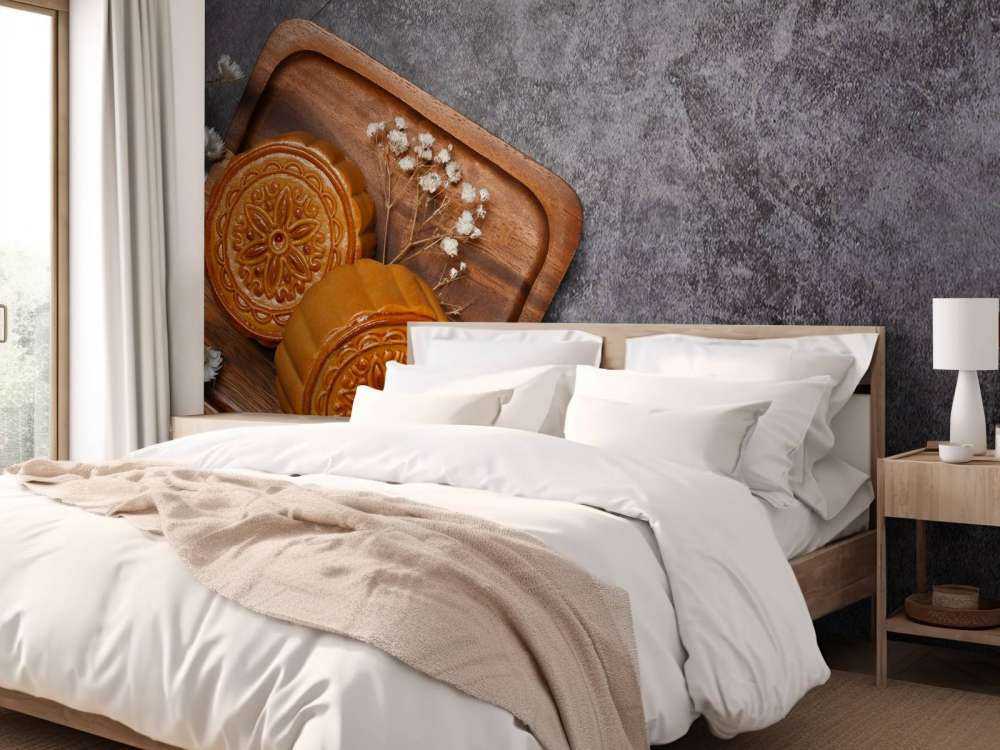 Ciastka księżycowe na czarnym blacie