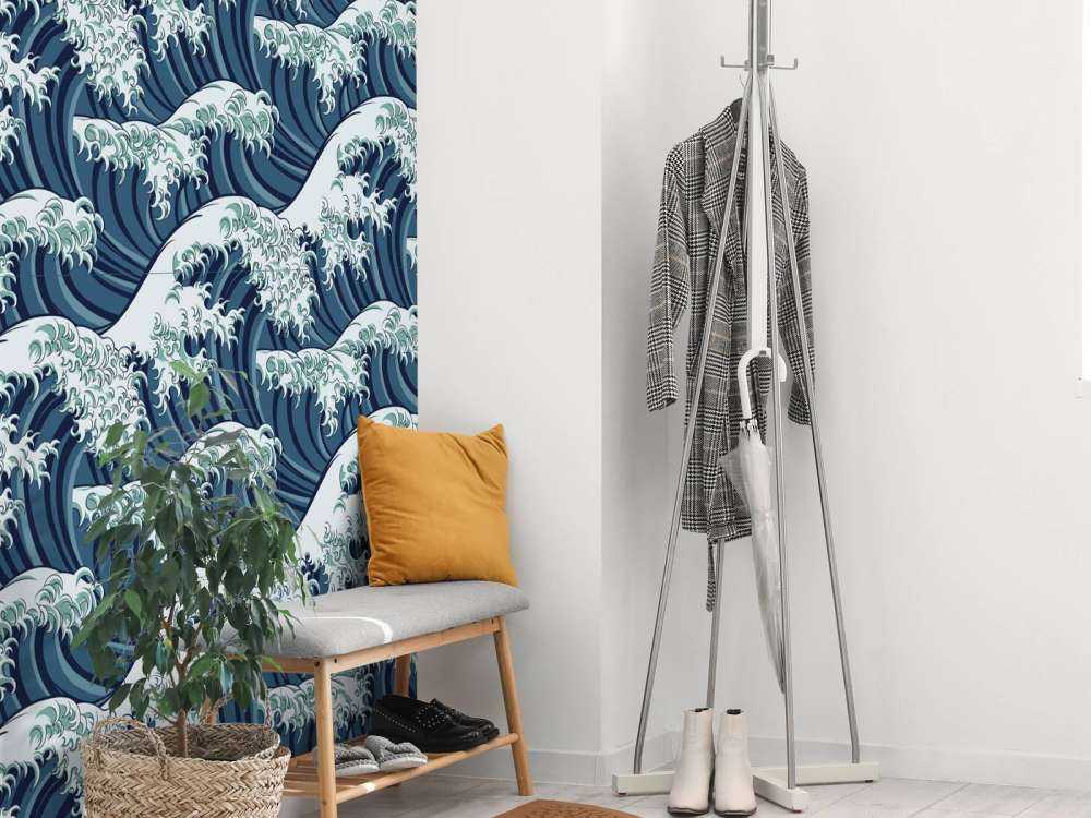 Niebieskie dzikie fale