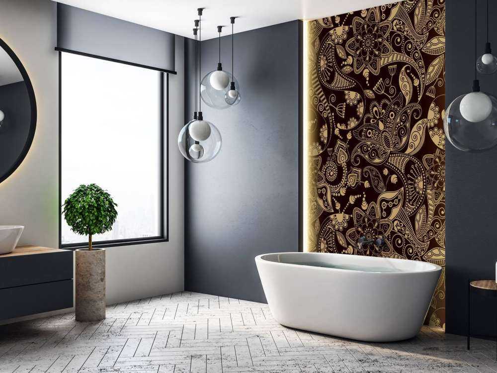 Złote wzory kwiatowe