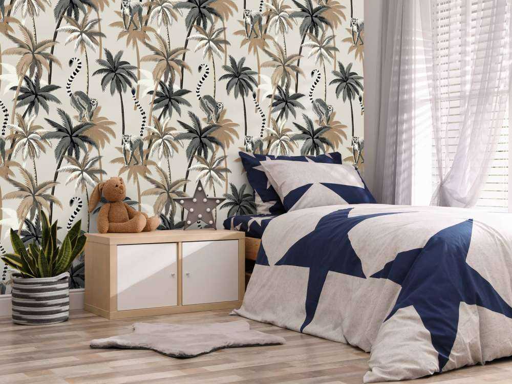 Lemury pierścieniowe na drzewach