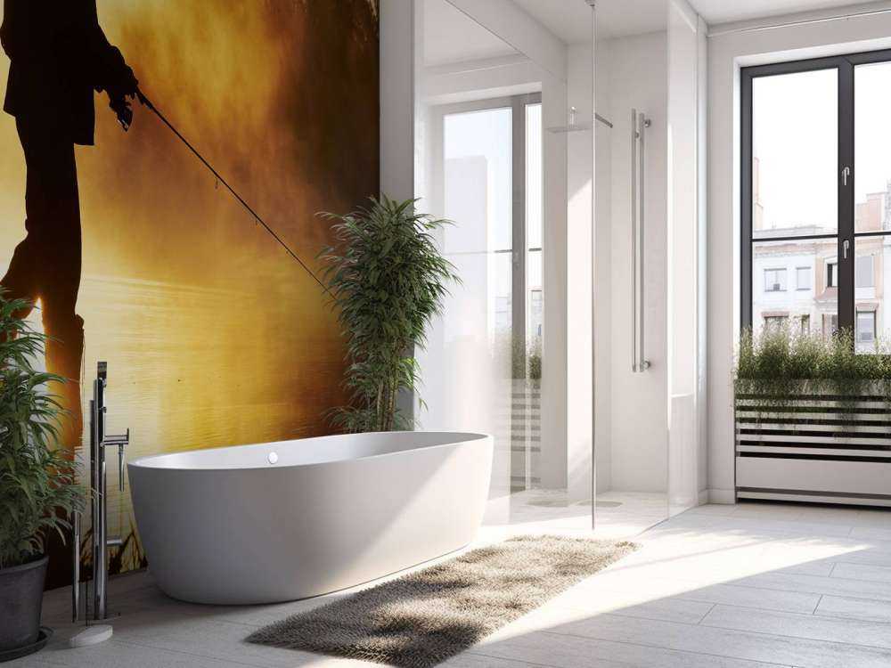 Rybak o wschodzie słońca