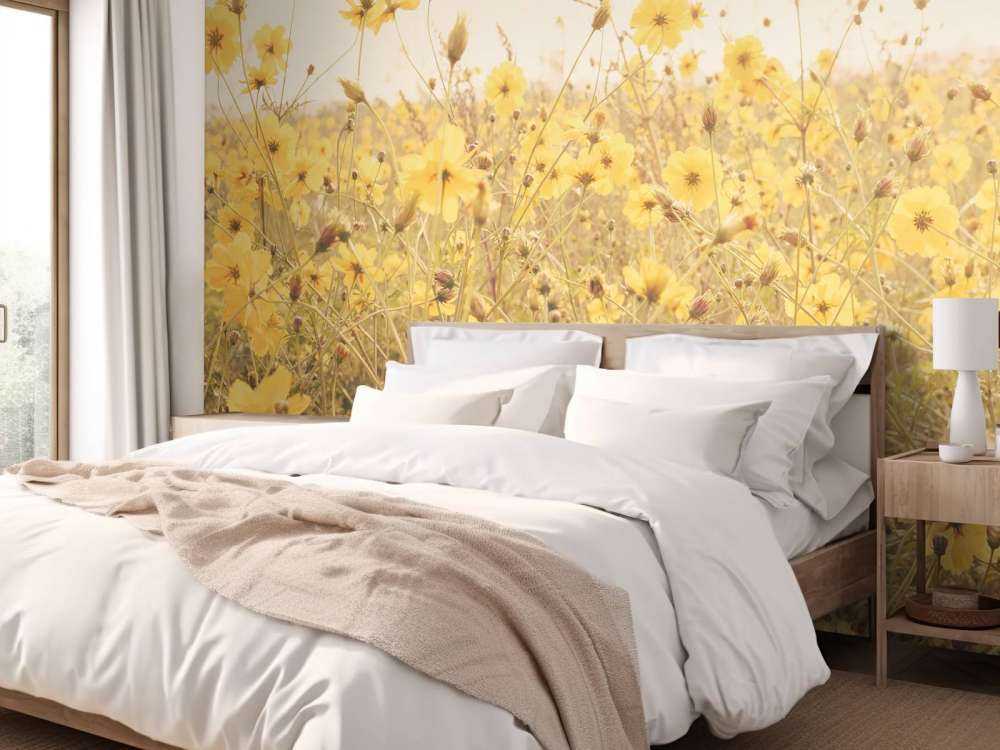 Żółte kwiaty o wyglądzie vintage