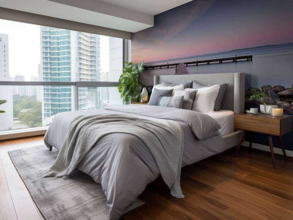 Rusztowanie o wschodzie słońca