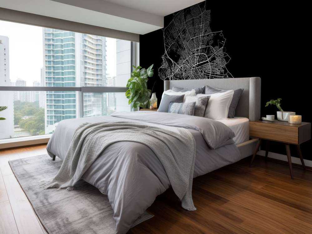 Mapa Eindhoven, czarna